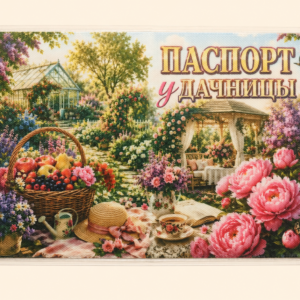 Подарочная обложка на паспорт "Паспорт дачницы"